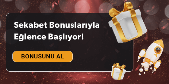 Altın kurdeleli hediye kutusu ve yanında roket şeklinde çizilmiş bonus ikonları
